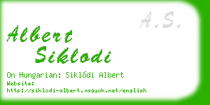 albert siklodi business card